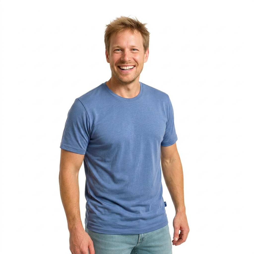 T-Shirt Herren lavendel, 100% Tencel