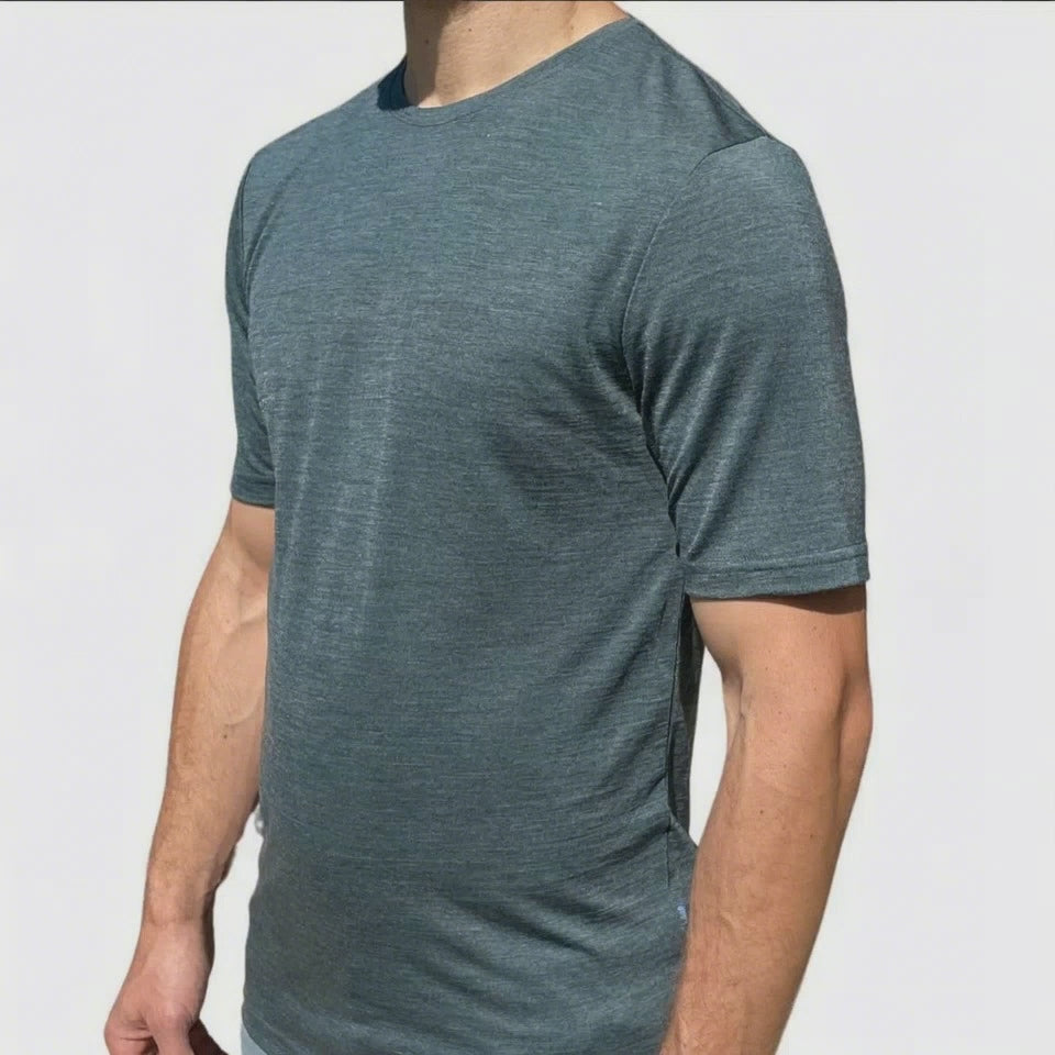 T-Shirt Herren schiefer, Merinowolle & Tencel (bio, bluesign)