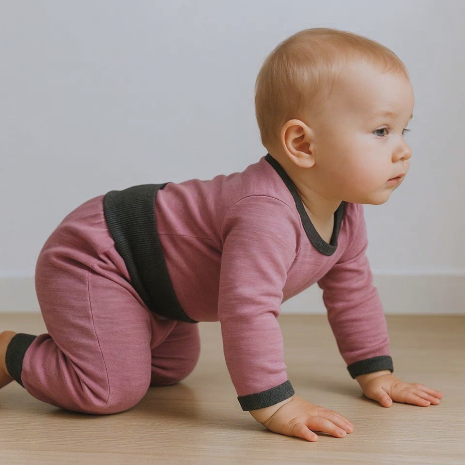 Hose rosé, Merinowolle & Seide (bio/GOTS)