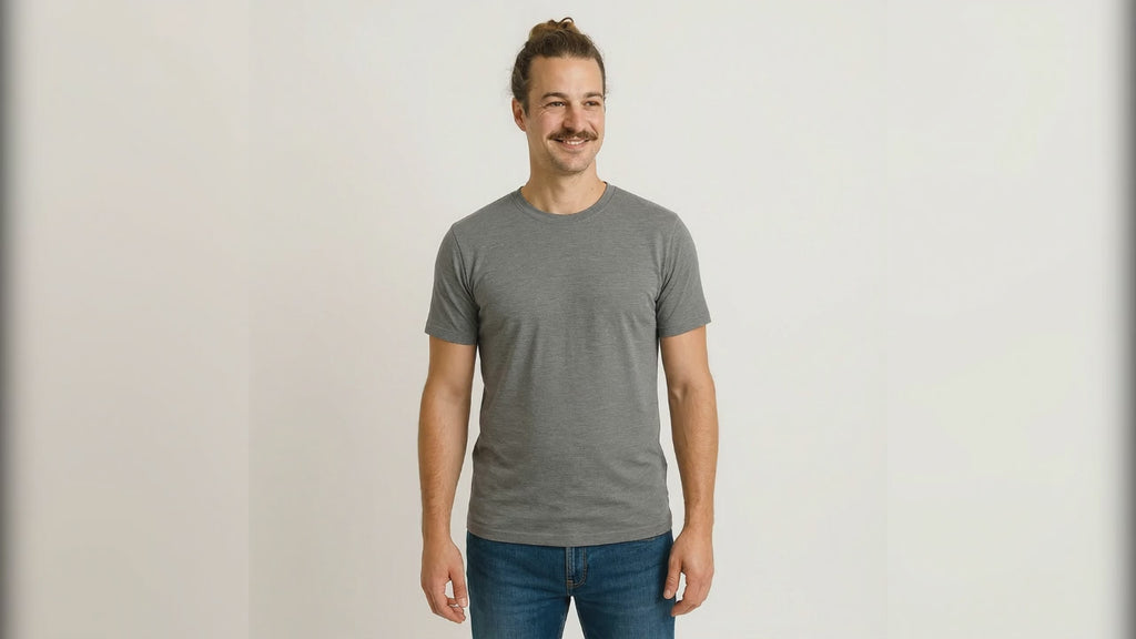 T-Shirt Herren fels grau, Merinowolle & Seide (bio/GOTS)