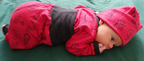 Wrap body raspberry kid, merino wool &amp; silk (organic/GOTS)