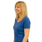 Damen T-Shirt royal blau, Merinowolle & Seide (bio/GOTS)