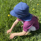 Sommerkappe royal blau Blaubeere limited edition, Merinowolle & Seide (bio/GOTS) - Glückskind - Sommerkappe - S (bis 41cm KU)