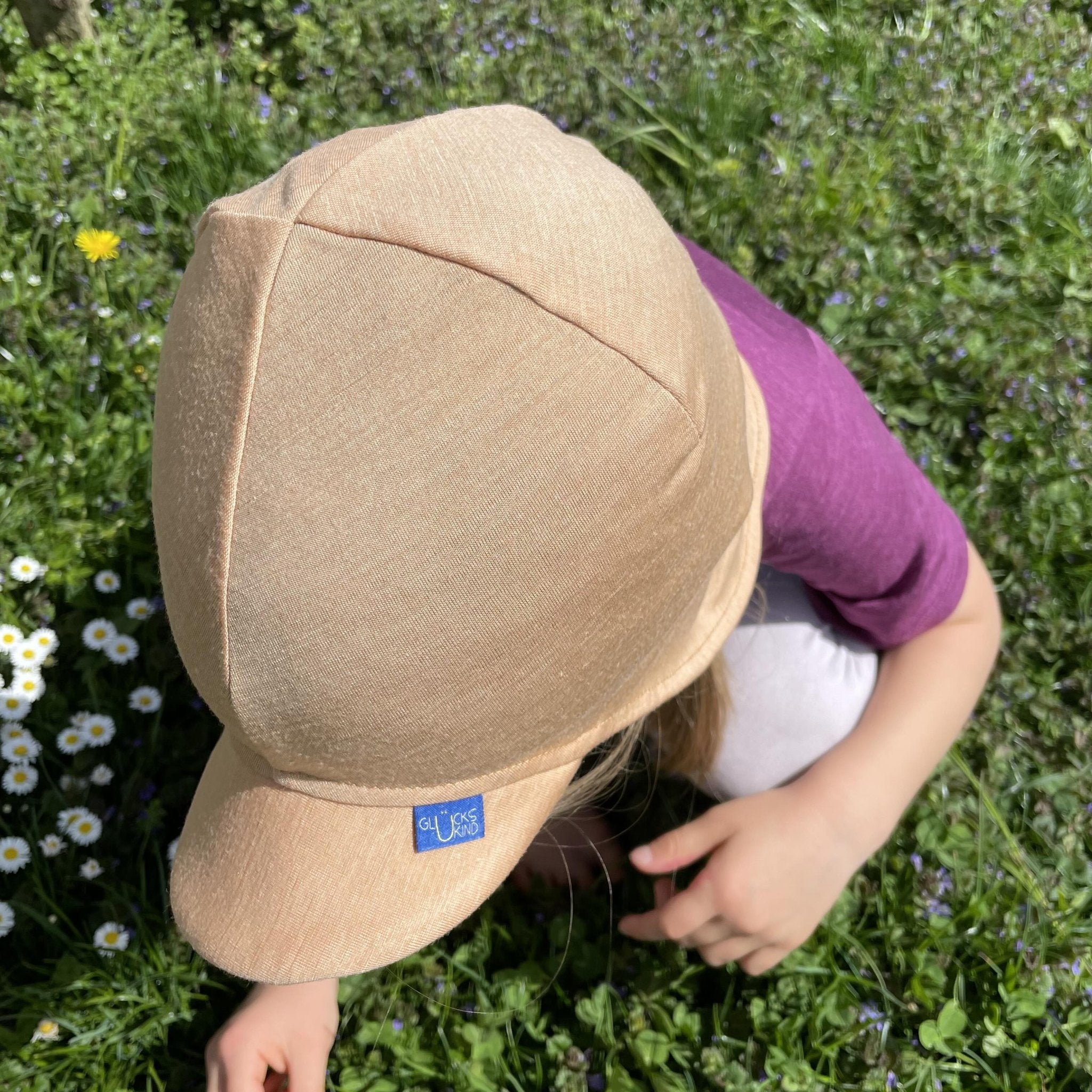 Sommerkappe sand, Merinowolle & Seide (bio/GOTS) - Glückskind - Sommerkappe - S (bis 41cm KU)