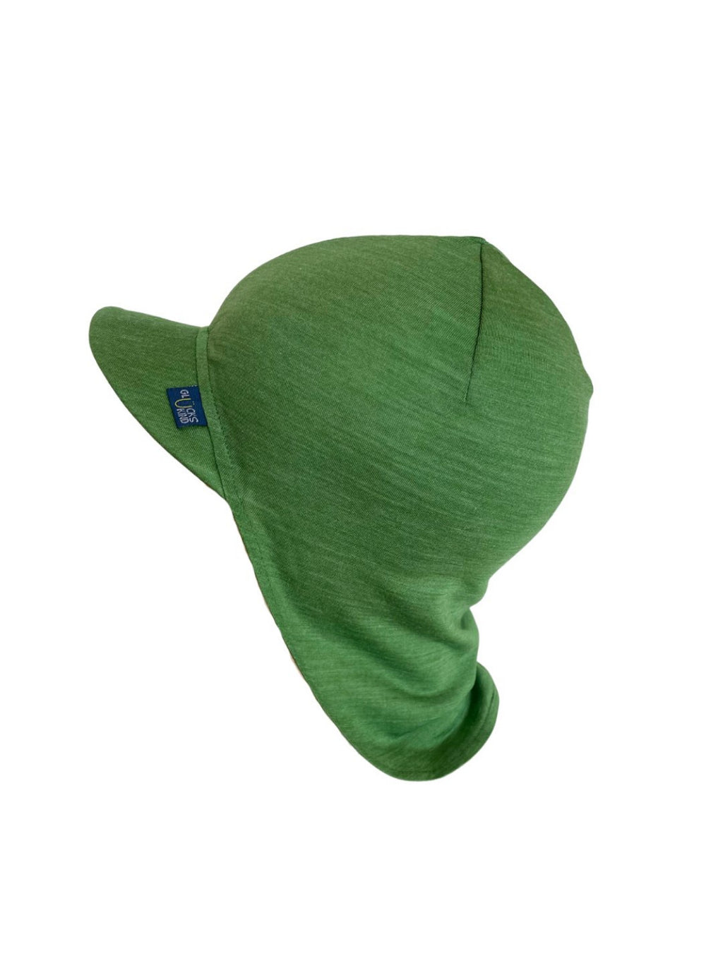Summer cap forest green uni, merino wool &amp; silk (organic/GOTS)