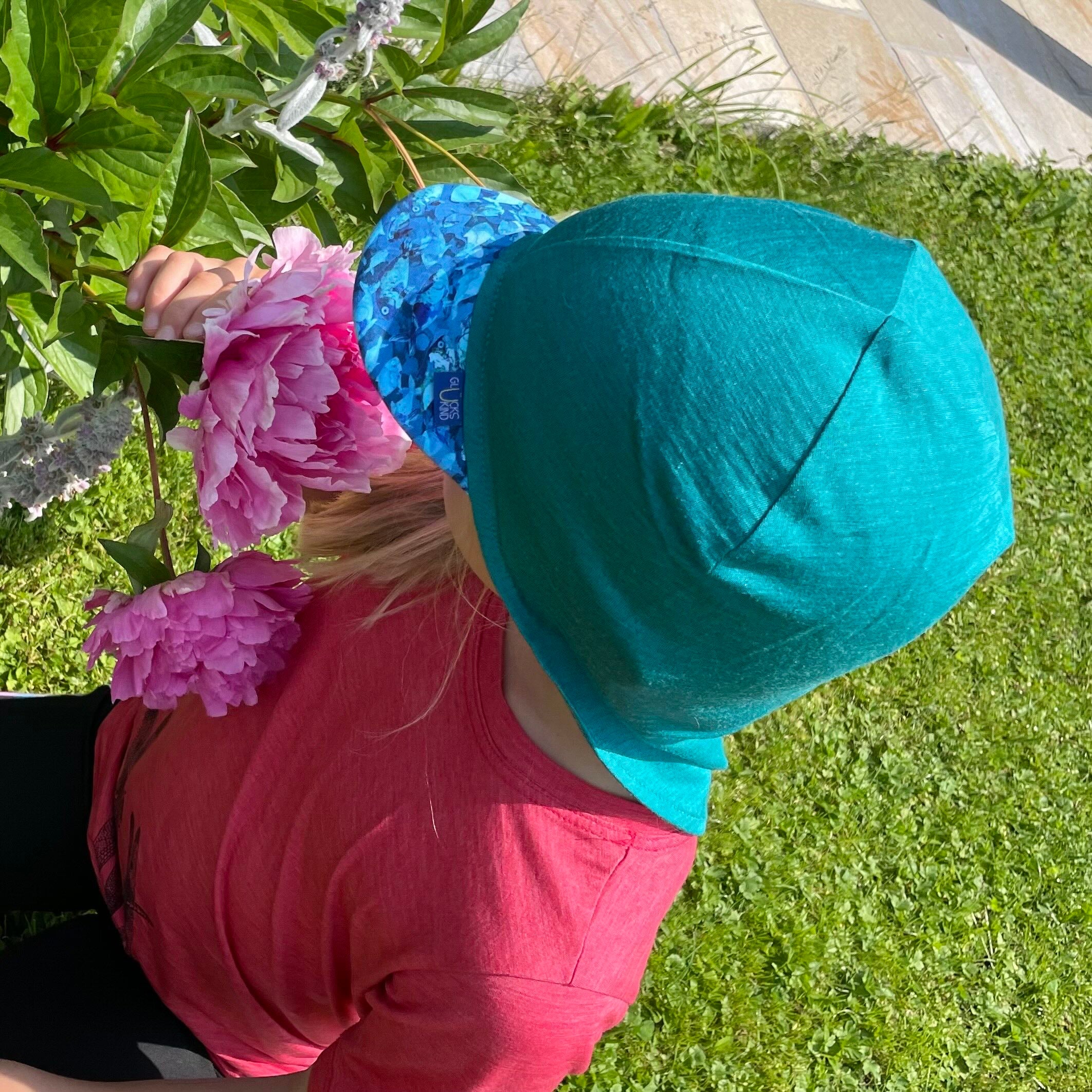 Sommerkappe smaragd Fisch limited edition, Merinowolle & Seide (bio/GOTS)