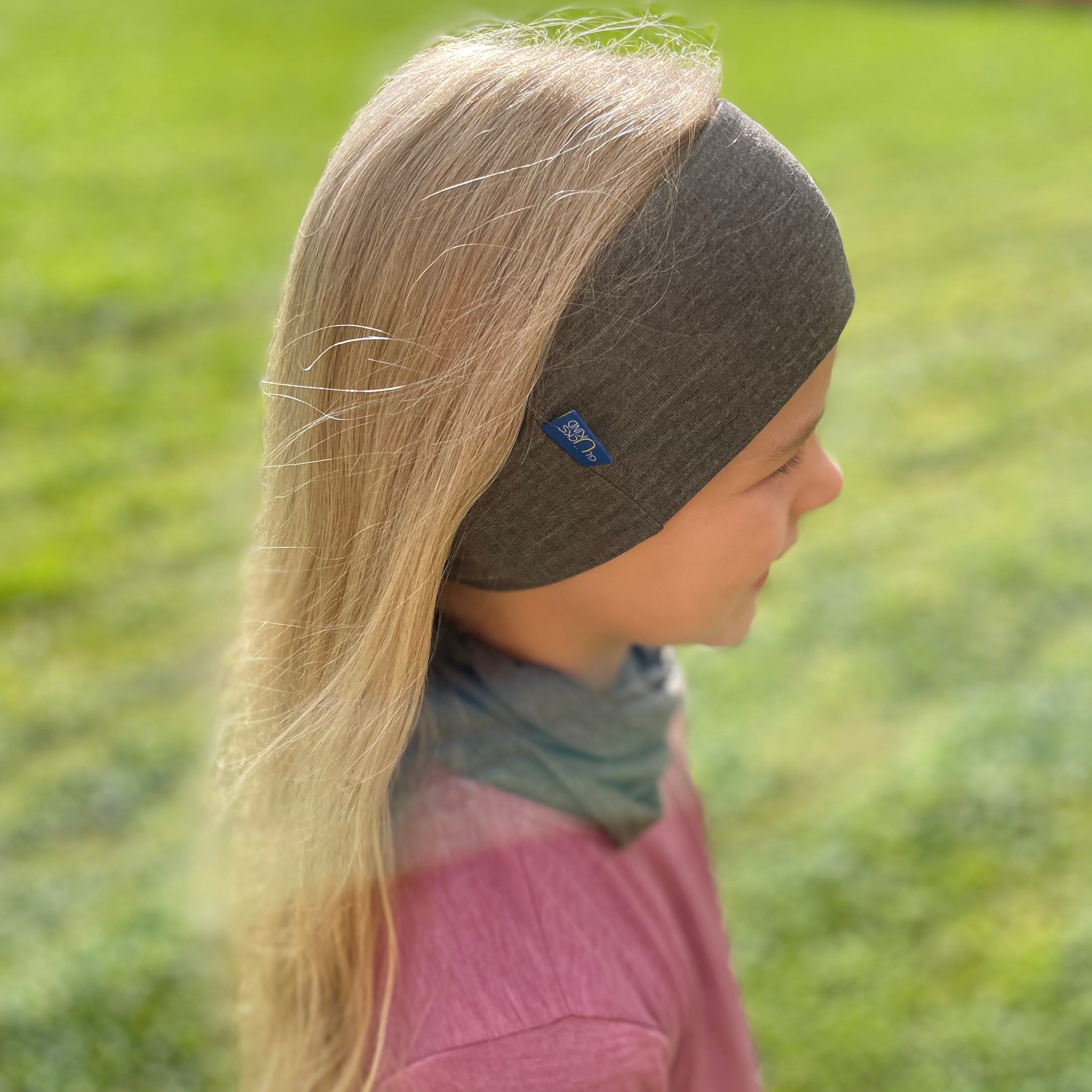 Kinder-Stirnband muskat braun, Merinowolle & Seide (bio/GOTS)