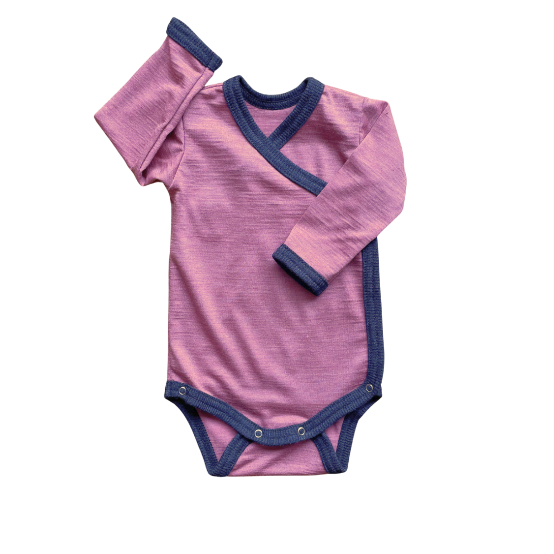 Wrap body rose, merino wool &amp; silk (organic/GOTS)
