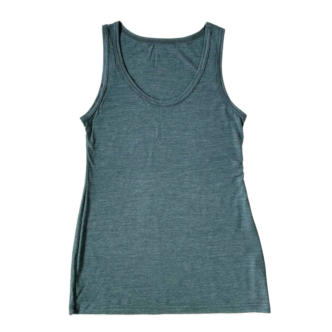 Damen Tank Top schiefer Merinowolle & Tencel (bio/Bluesign) - Glückskind - Tank-Top - S