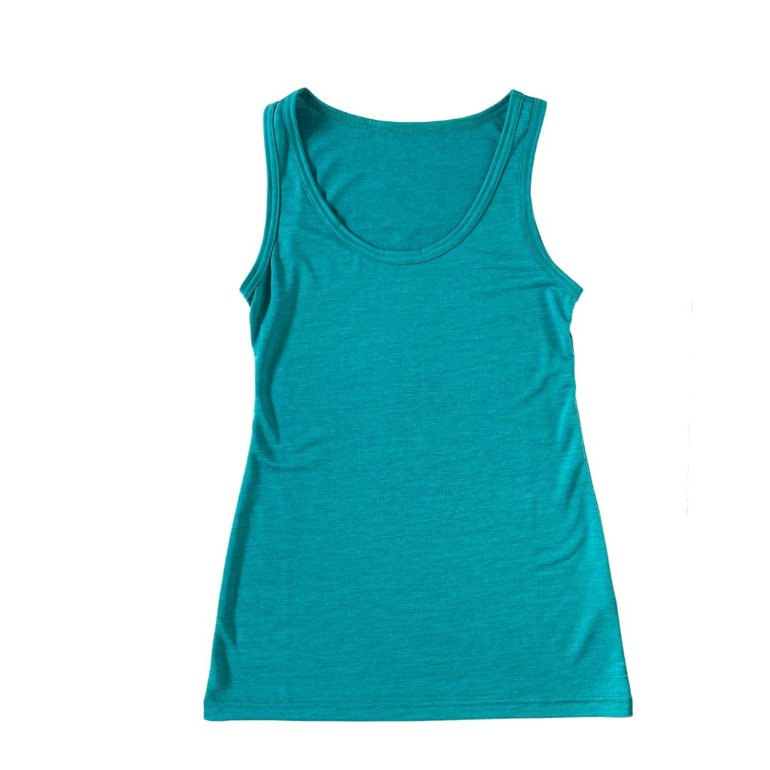 Damen Tank Top smaragd, Merinowolle & Seide (bio/GOTS) - Glückskind - Tank-Top - S
