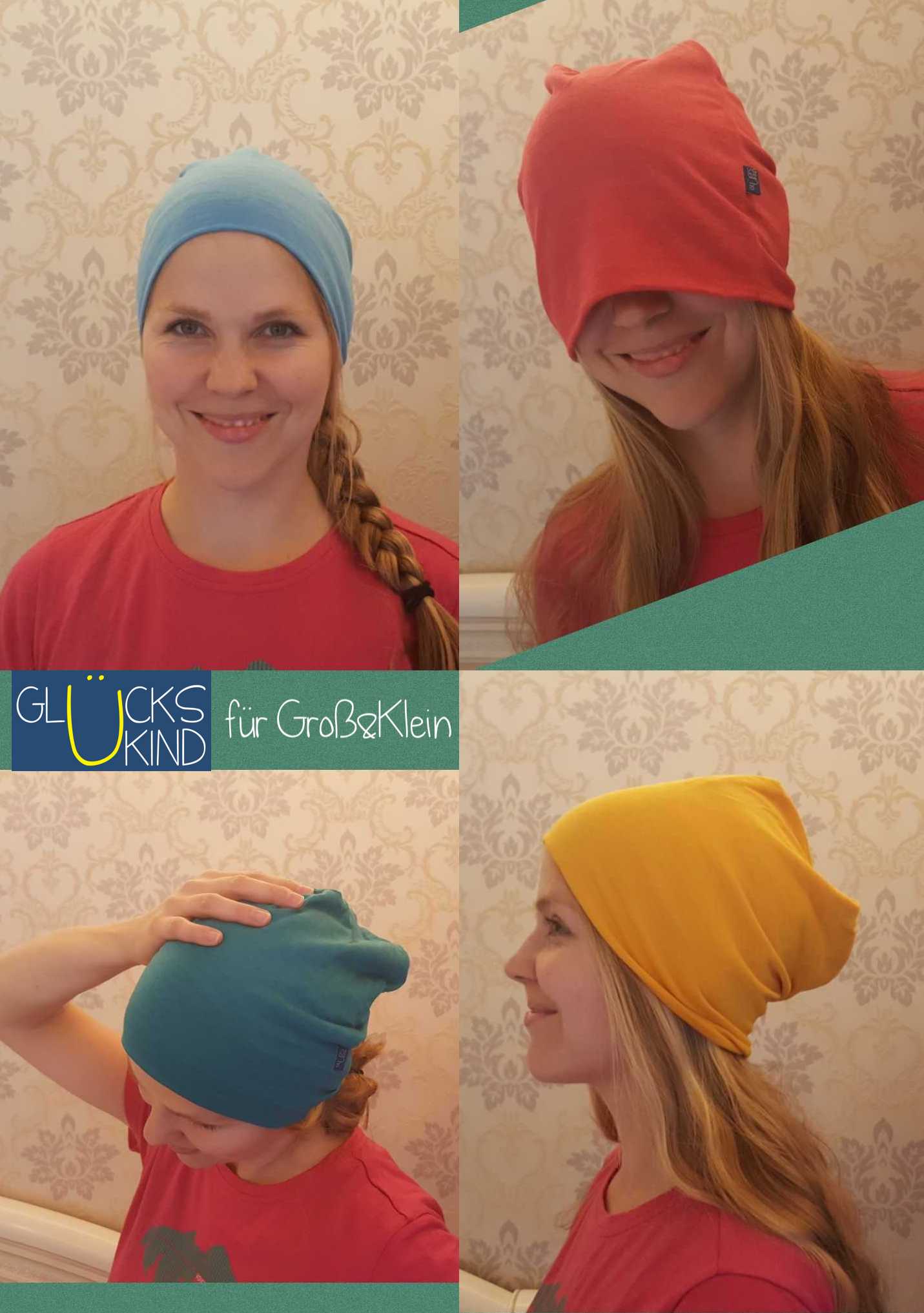 Haube Damen/Herren himbeere, Merinowolle & Seide (bio/GOTS) - Glückskind - Haube - L (bis KU 58cm)