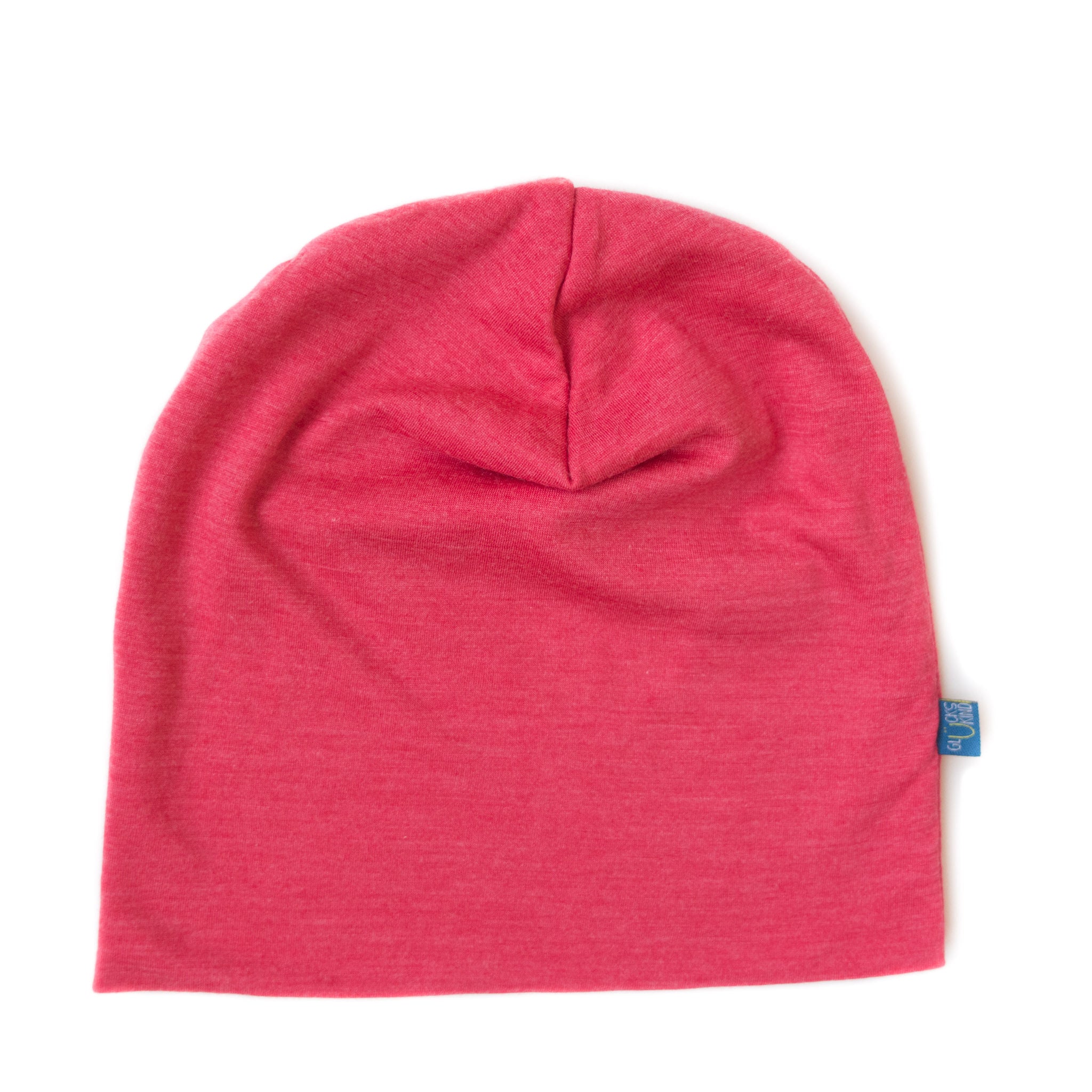 Haube Damen/Herren himbeere, Merinowolle & Seide (bio/GOTS) - Glückskind - Haube - L (bis KU 58cm)