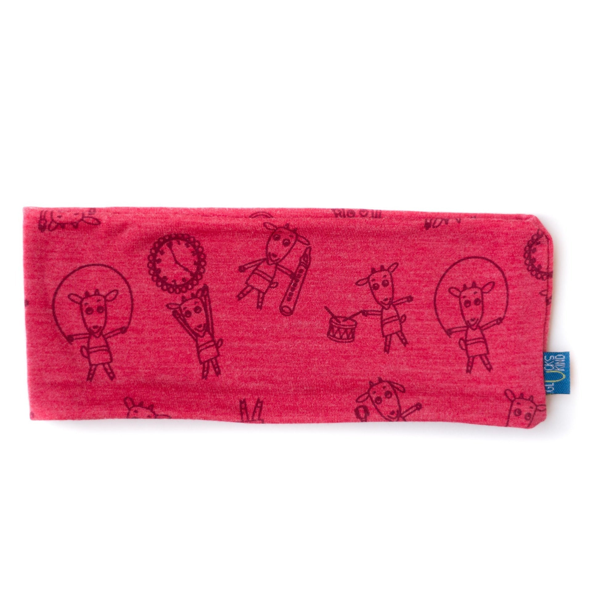 Kinder-Stirnband himbeere Geißlein, Merinowolle & Seide (bio/GOTS) - Glückskind - Stirnband - uni (ca 2-10 Jahre)