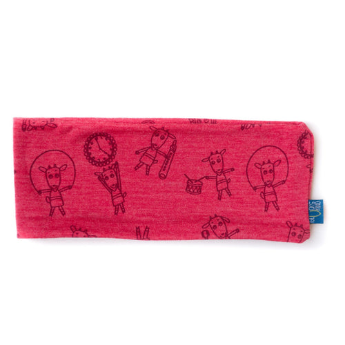 Kinder-Stirnband himbeere Geißlein, Merinowolle & Seide (bio/GOTS) - Glückskind - Stirnband - uni (ca 2-10 Jahre)