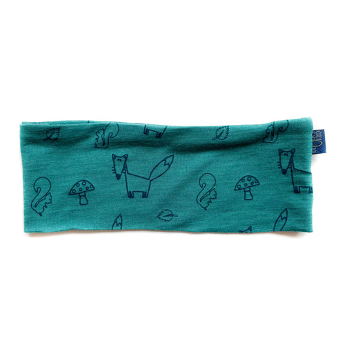 Kinder-Stirnband smaragd Fuchs, Merinowolle & Seide (bio/GOTS) - Glückskind - Stirnband - uni (ca. 2-10 Jahre)