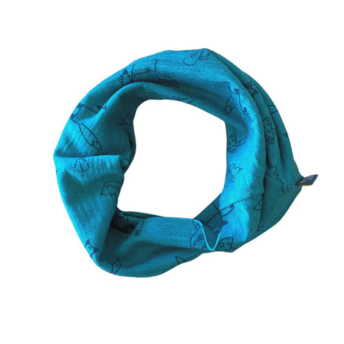 Loop smaragd Fuchs Kinder, Merinowolle & Seide (bio/GOTS) - Glückskind - Loop - S