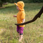 Sommerkappe sonnengelb Fuchs, Merinowolle & Seide (bio/GOTS) - Glückskind - Sommerkappe - S (bis 41cm KU)