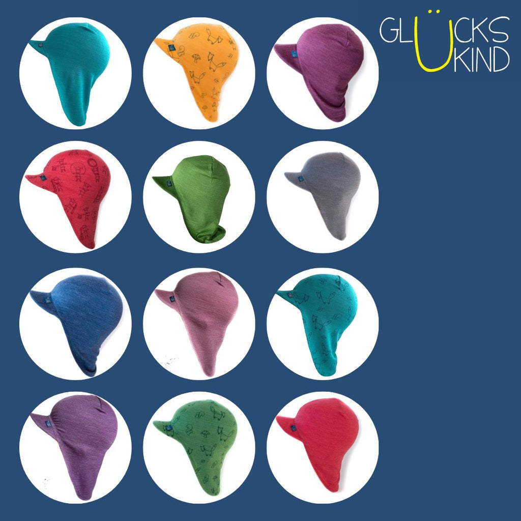 Sommerkappe waldgrün uni, Merinowolle & Seide (bio/GOTS) - Glückskind - Sommerkappe - S (bis 41cm KU)
