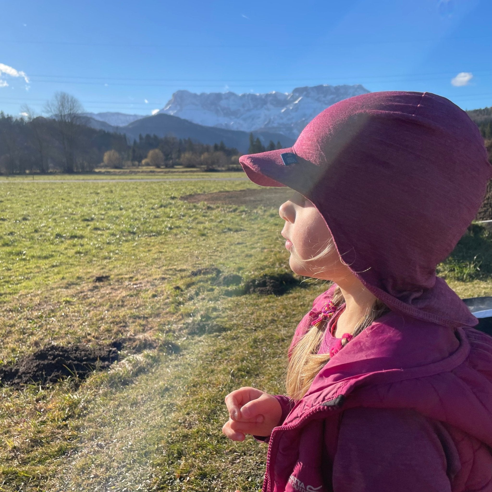 Sommerkappe zwetschke, Merinowolle & Seide (bio/GOTS) - Glückskind - Sommerkappe - S (bis 41cm KU)