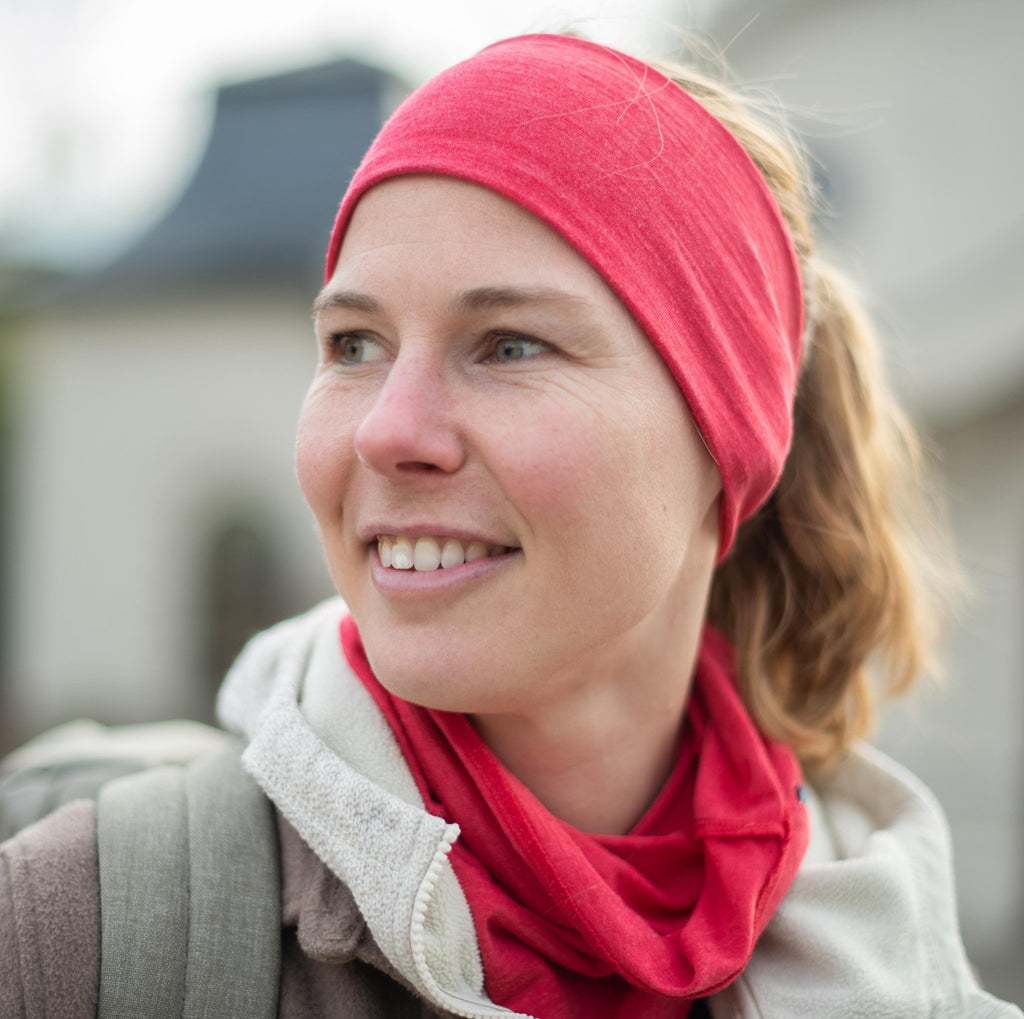 Stirnband himbeere, Merinowolle & Seide (bio/GOTS) - Glückskind - Stirnband - S