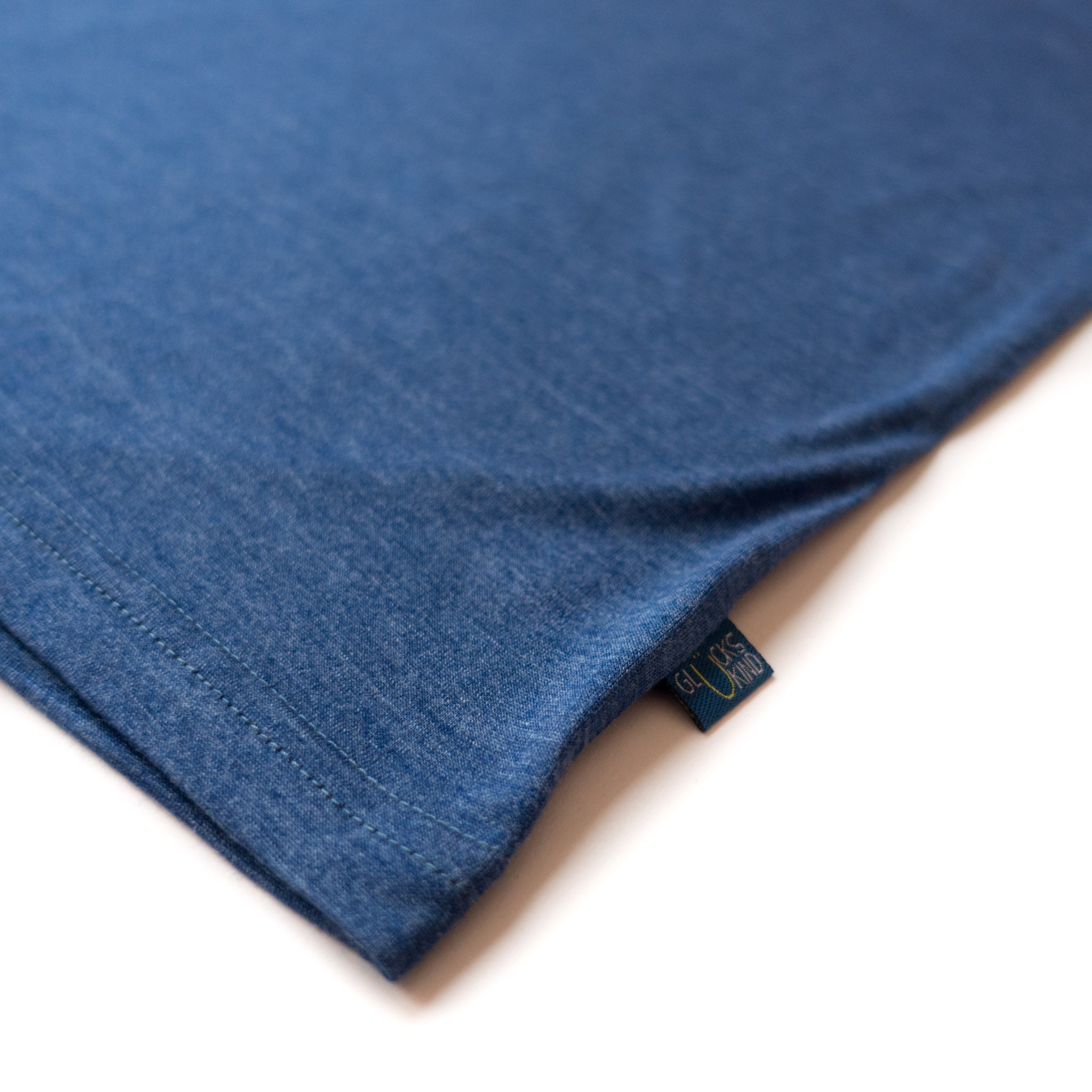 T-Shirt Herren royal blau, Merinowolle & Seide - Glückskind - T-Shirt - L