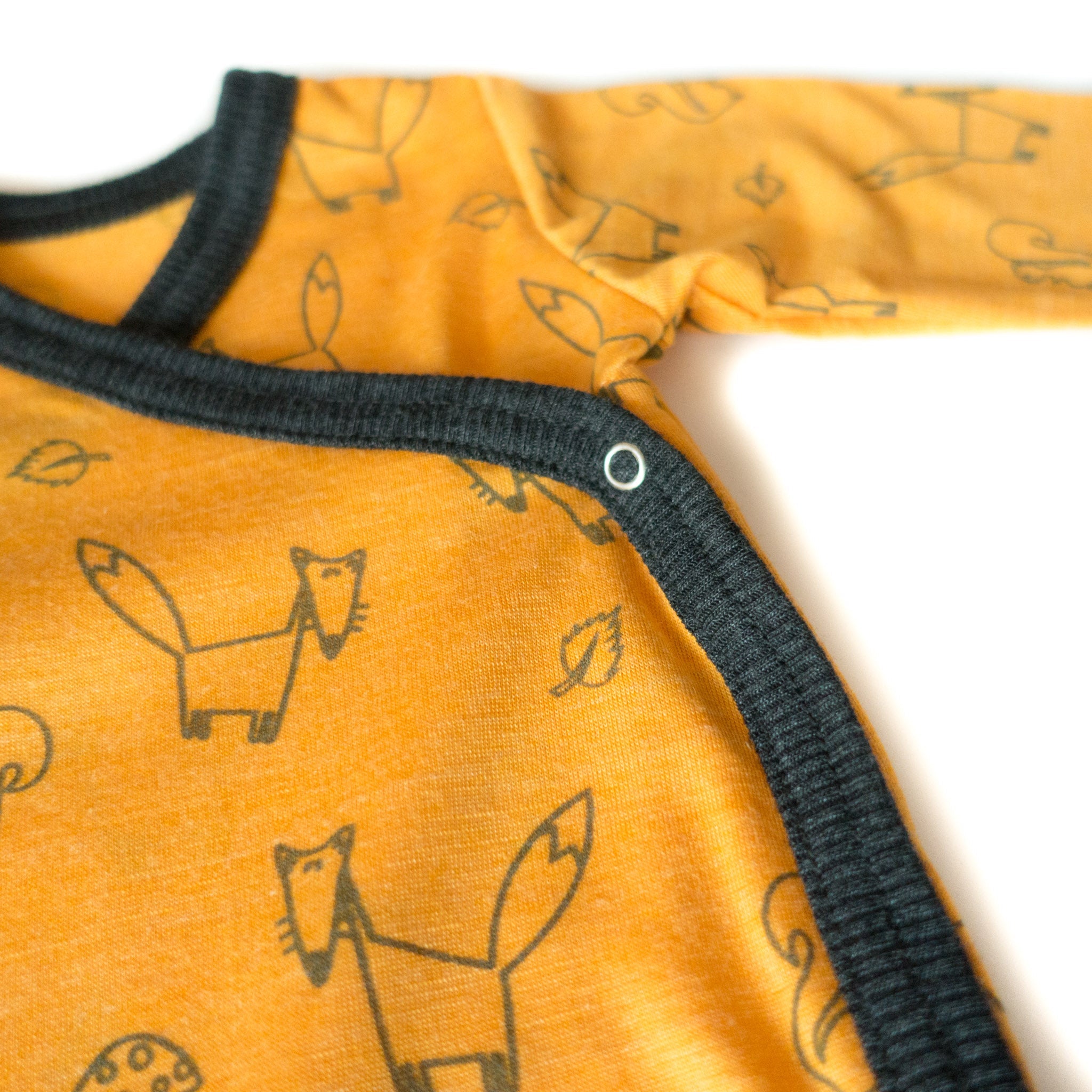 Wickelbody sonnengelb Fuchs, Merinowolle & Seide (bio/GOTS) - Glückskind - Wickelbody - 50-56