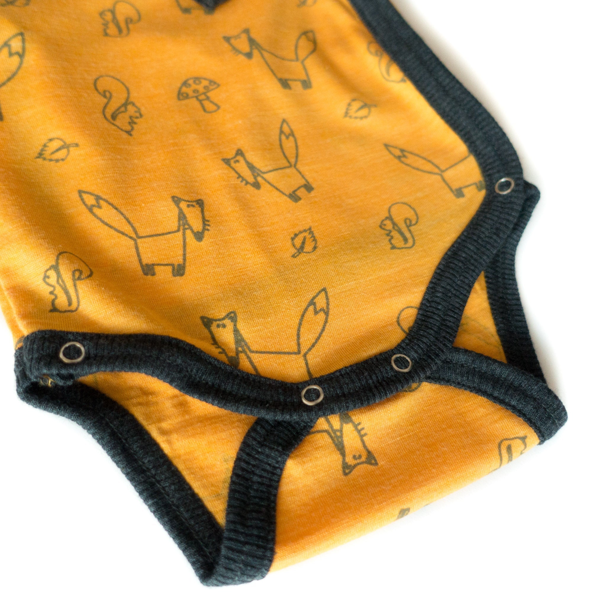 Wickelbody sonnengelb Fuchs, Merinowolle & Seide (bio/GOTS) - Glückskind - Wickelbody - 50-56